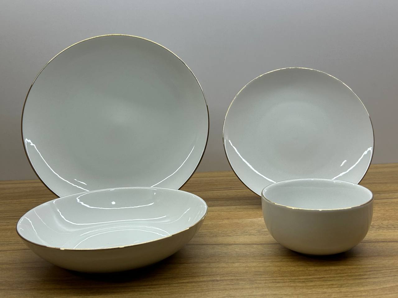 GOLD RIM dinner set 24 pcs