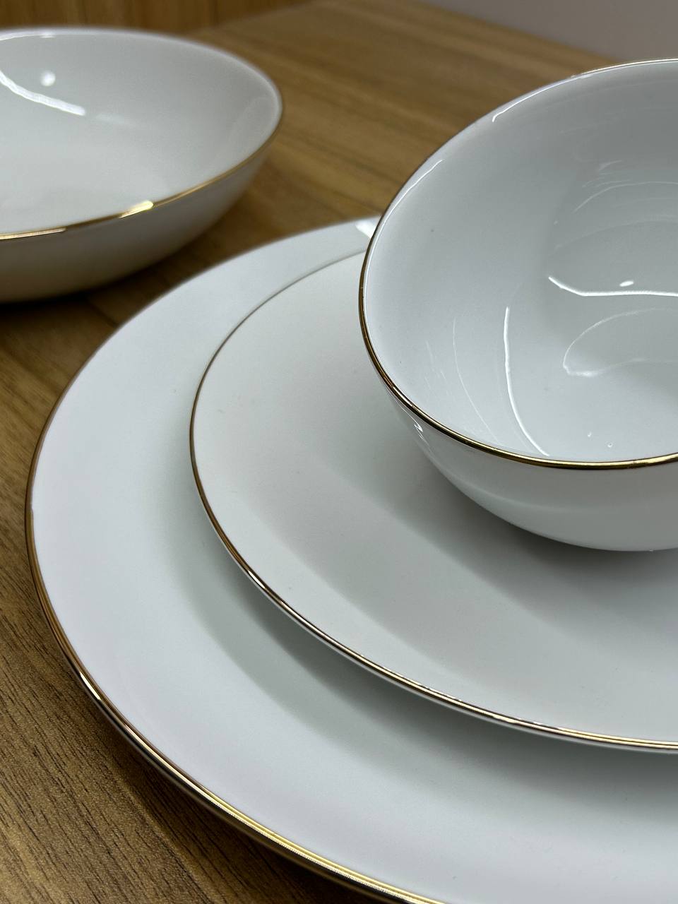 GOLD RIM dinner set 24 pcs