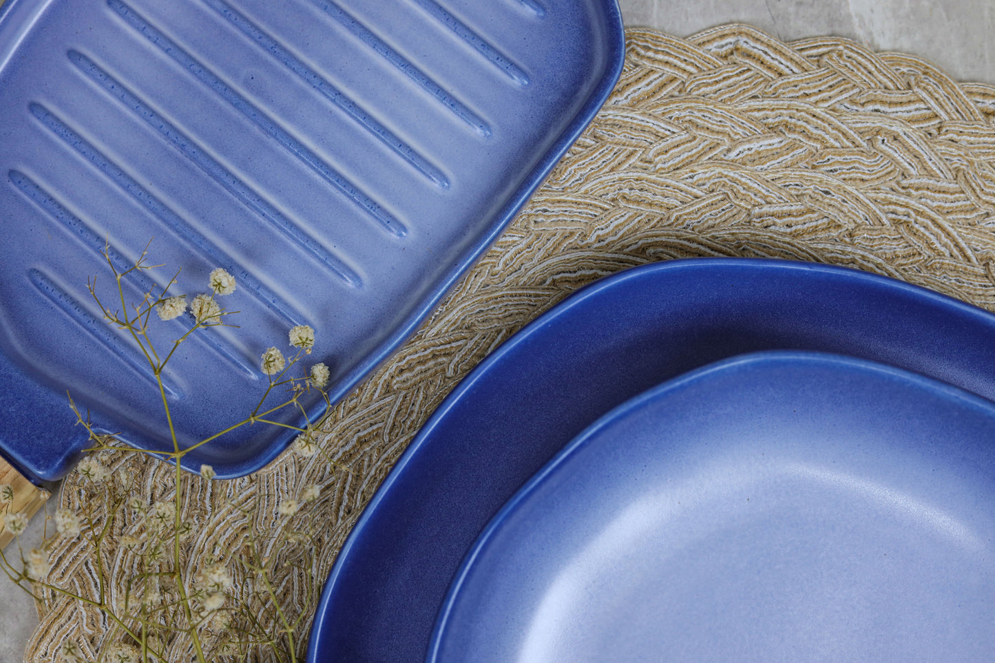 BLUE SHINY MAT dinner set 32 pcs