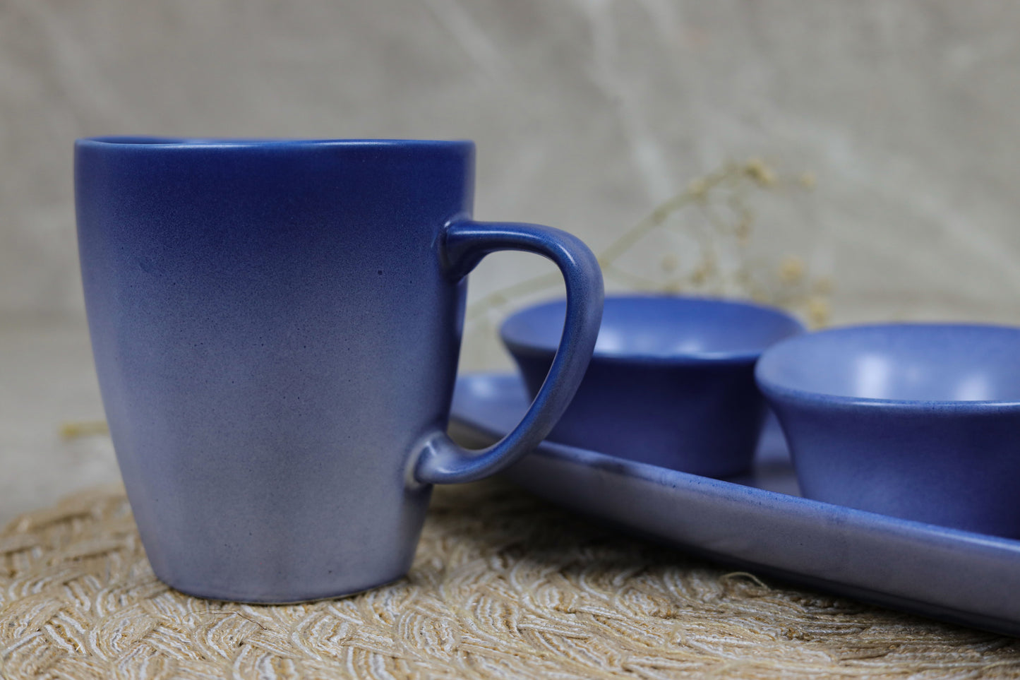 BLUE SHINY MAT dinner set 32 pcs