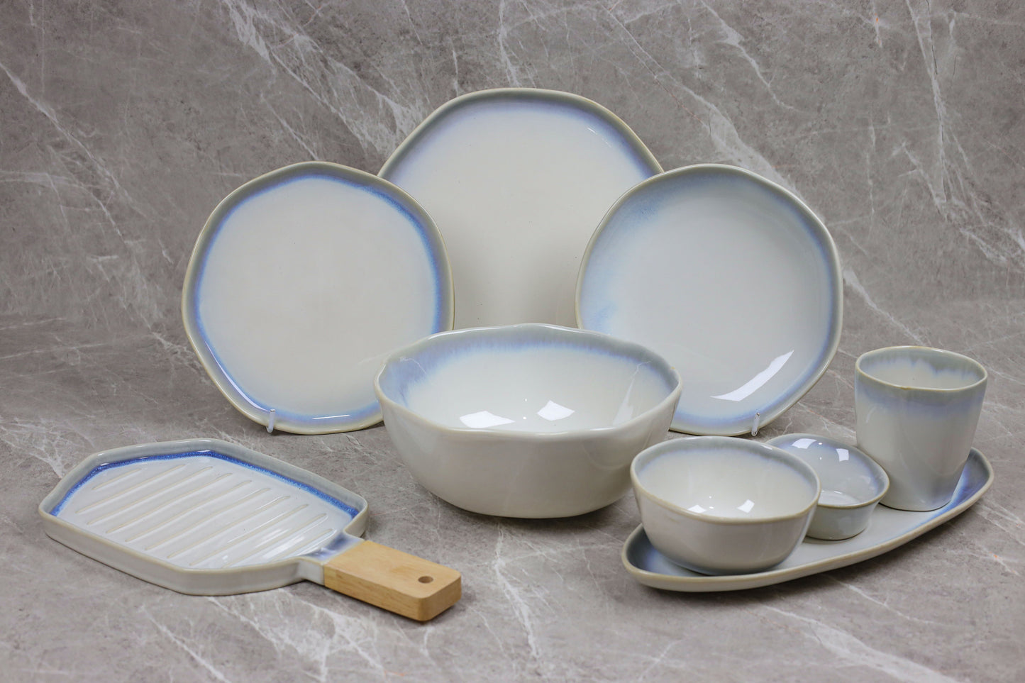 WHITE SHINY MAT dinner set 32 pcs