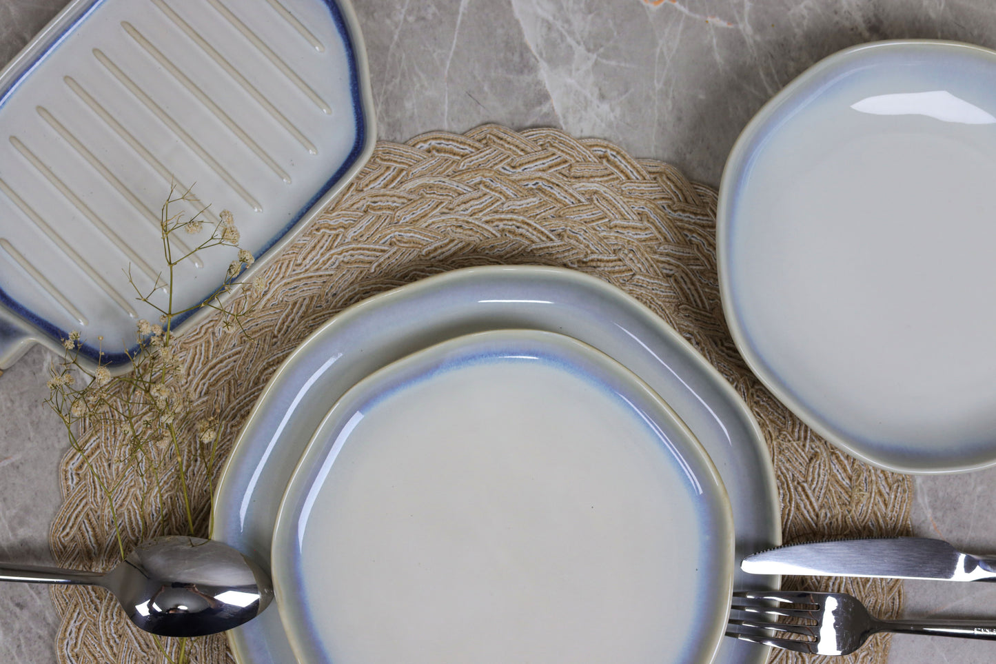 WHITE SHINY MAT dinner set 32 pcs