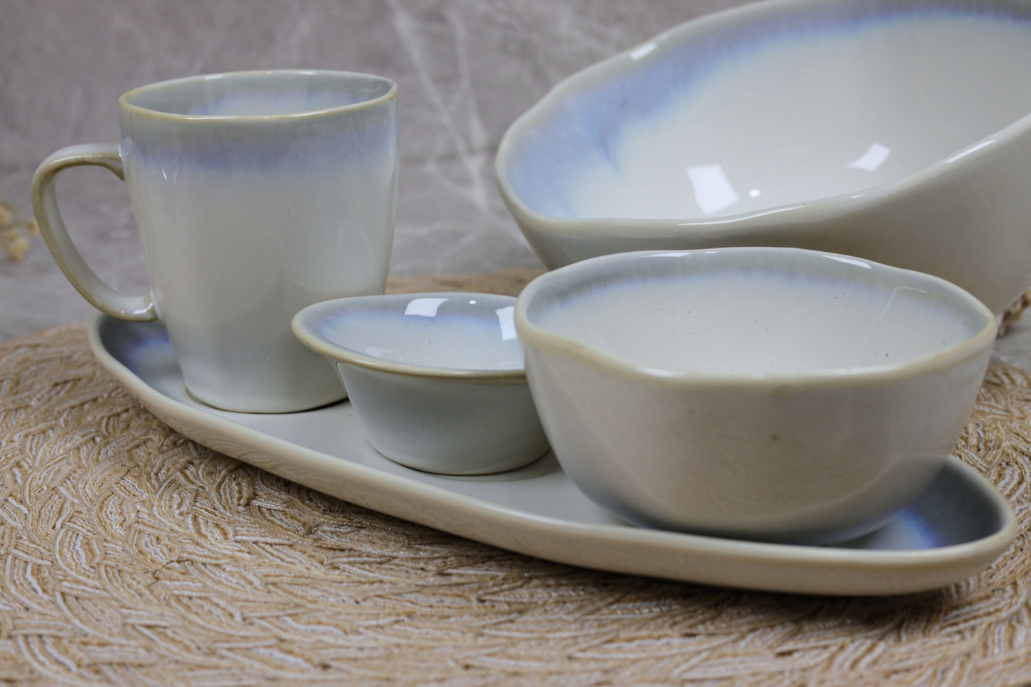 WHITE SHINY MAT dinner set 32 pcs