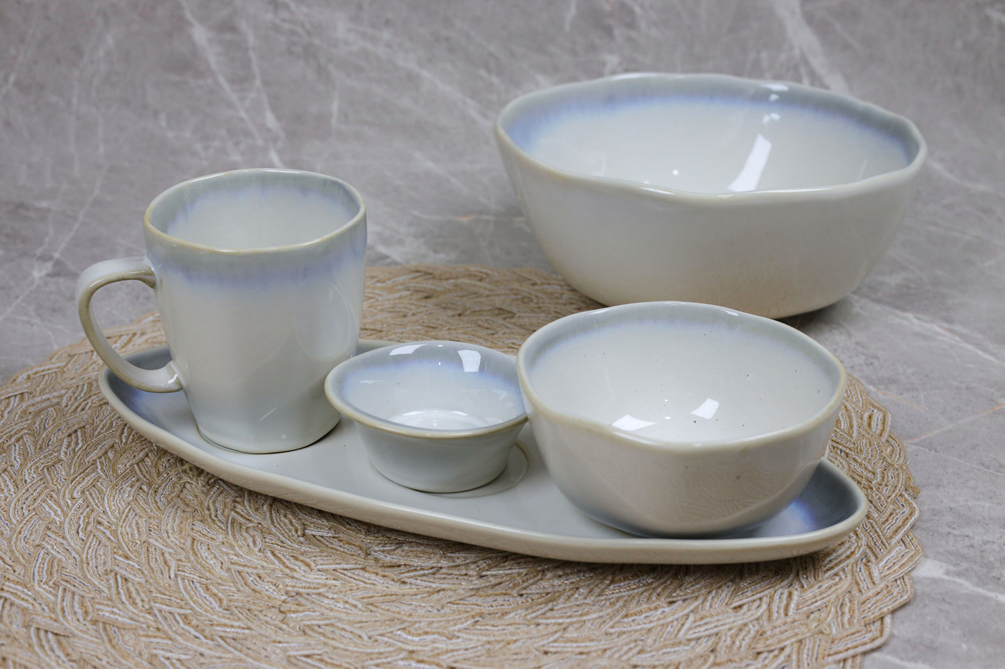 WHITE SHINY MAT dinner set 32 pcs