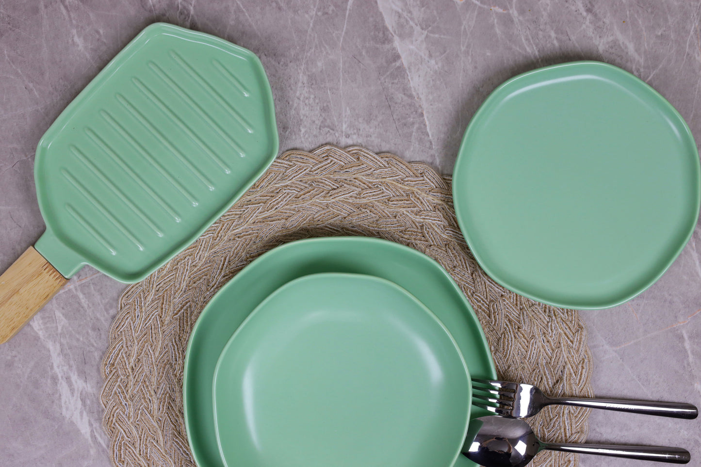 GREEN SHINY MAT dinner set 32 pcs