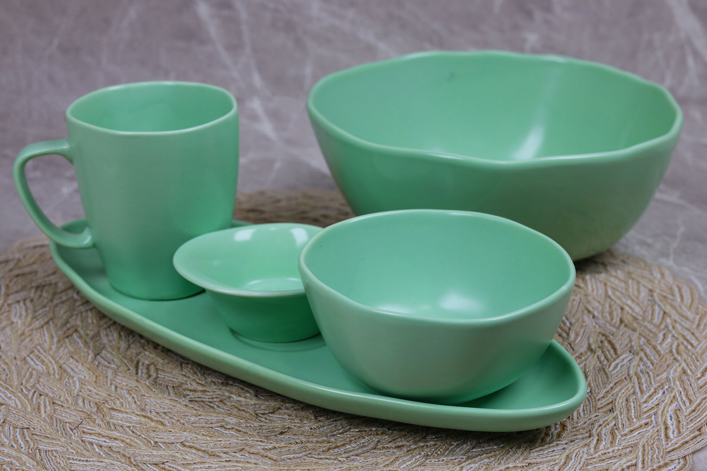 GREEN SHINY MAT dinner set 32 pcs