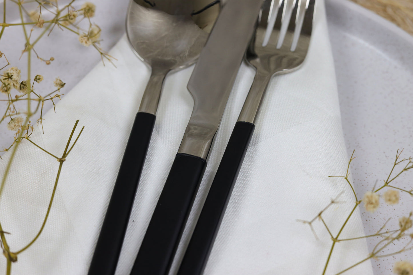 BLACK/SILVER IMPERIAL cutlery set 30 pcs