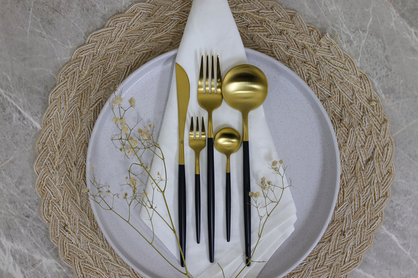 BLACK/GOLD IMPERIAL spoons set 30 pcs