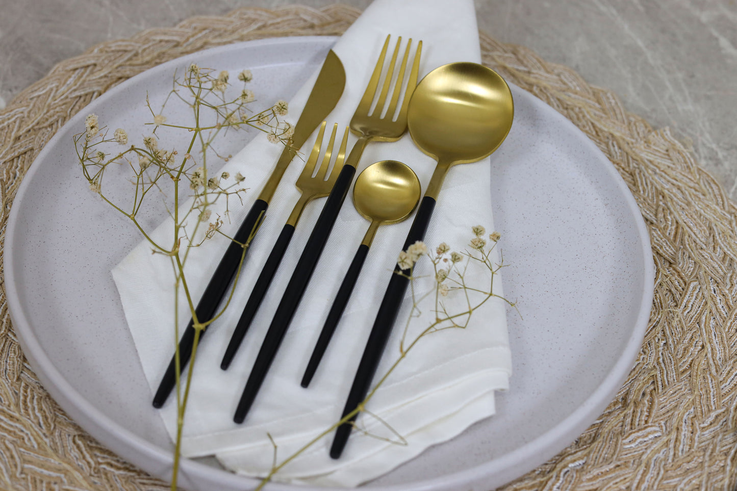 BLACK/GOLD IMPERIAL spoons set 30 pcs