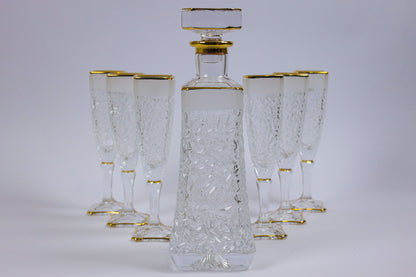 ELVINA (gold) crystal liquor set 7 pcs