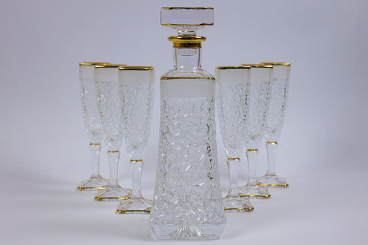 ELVINA (gold) crystal liquor set 7 pcs