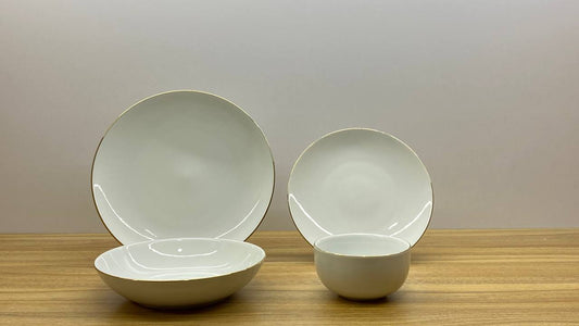 GOLD RIM dinner set 24 pcs