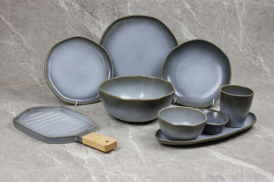 BLACK SHINY MAT dinner set 32 pcs