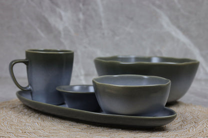 BLACK SHINY MAT dinner set 32 pcs