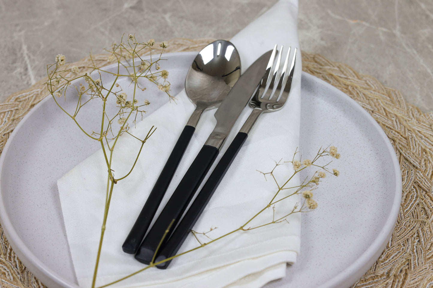 BLACK/SILVER IMPERIAL spoons set 30 pcs