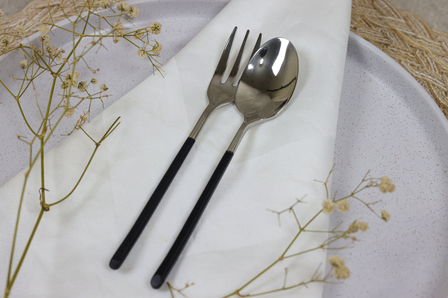 BLACK/SILVER IMPERIAL spoons set 30 pcs