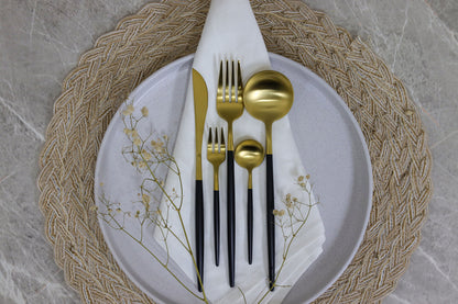 BLACK/GOLD IMPERIAL spoons set 30 pcs