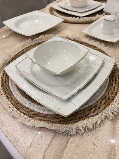 DECORATED SQUARE dinner set 33 pcs