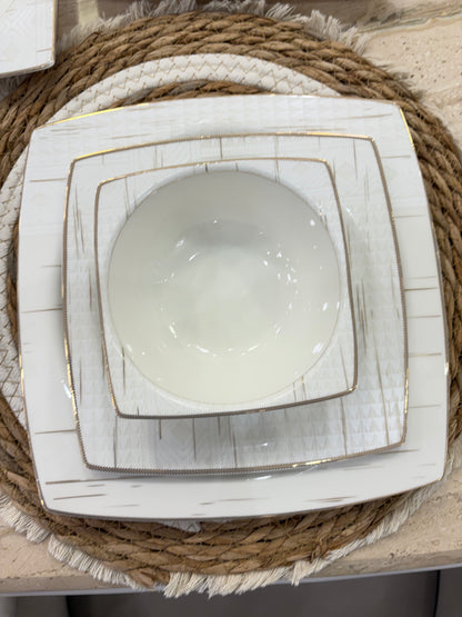 DECORATED SQUARE dinner set 33 pcs