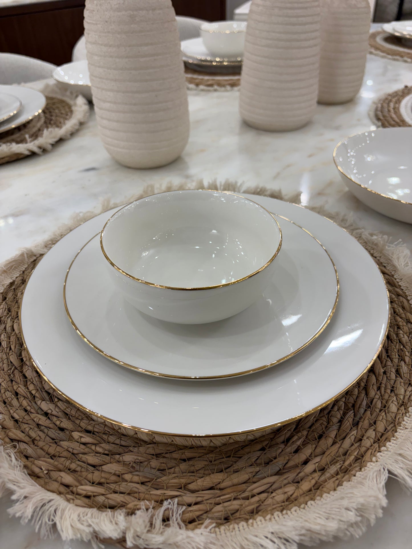 GOLD RIM dinner set 24 pcs