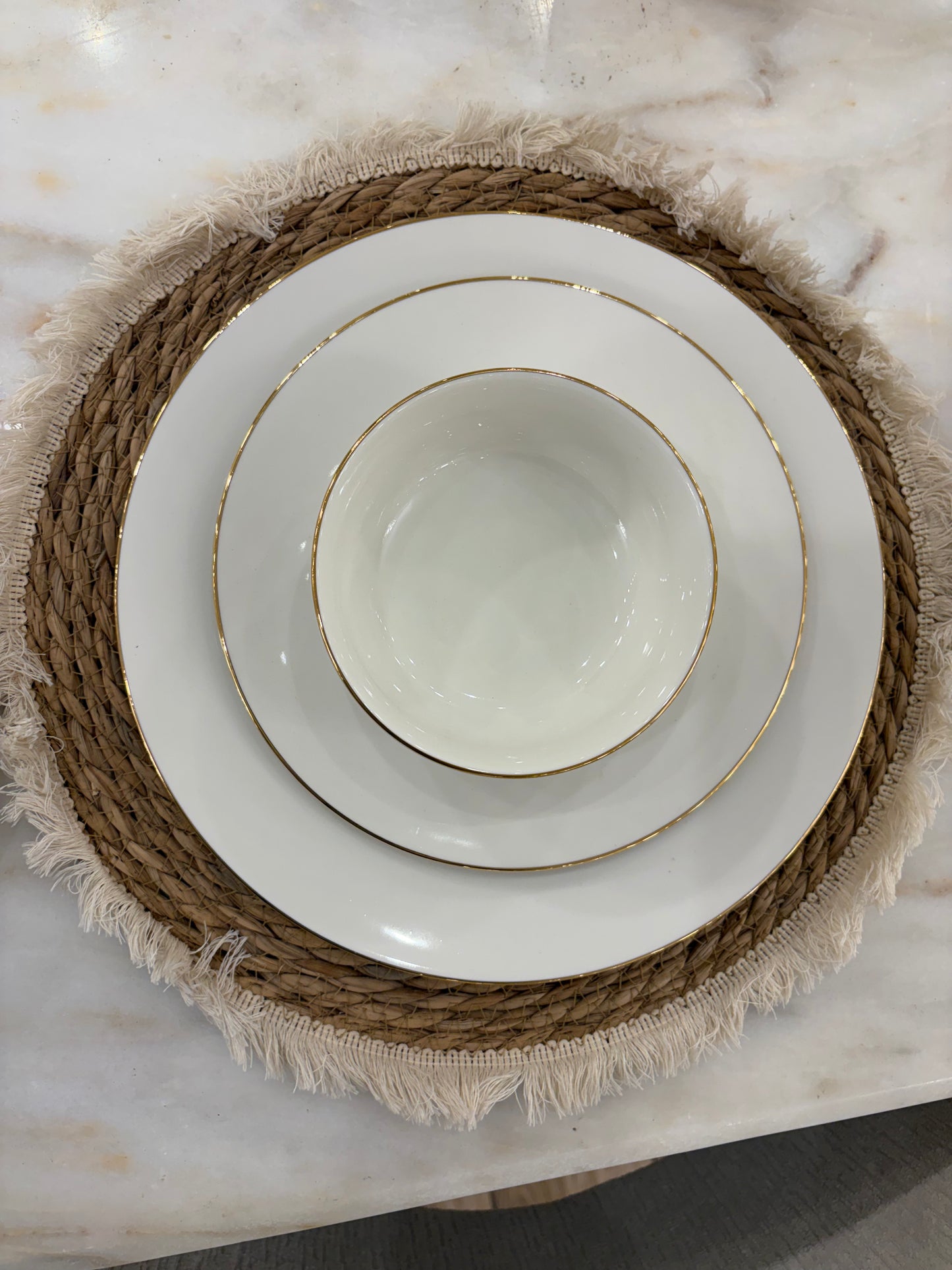 GOLD RIM dinner set 24 pcs