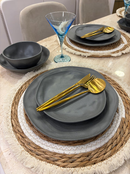 MATT BLACK dinner set 24 pcs