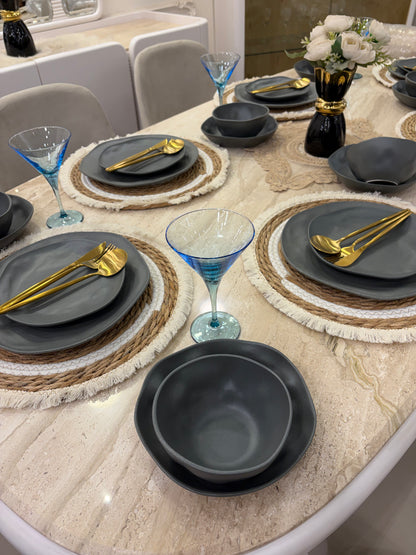 MATT BLACK dinner set 24 pcs
