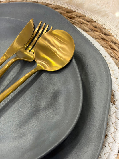 MATT BLACK dinner set 24 pcs