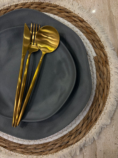 MATT BLACK dinner set 24 pcs