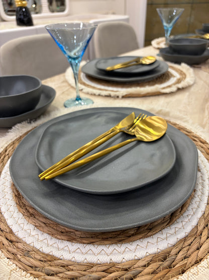 MATT BLACK dinner set 24 pcs