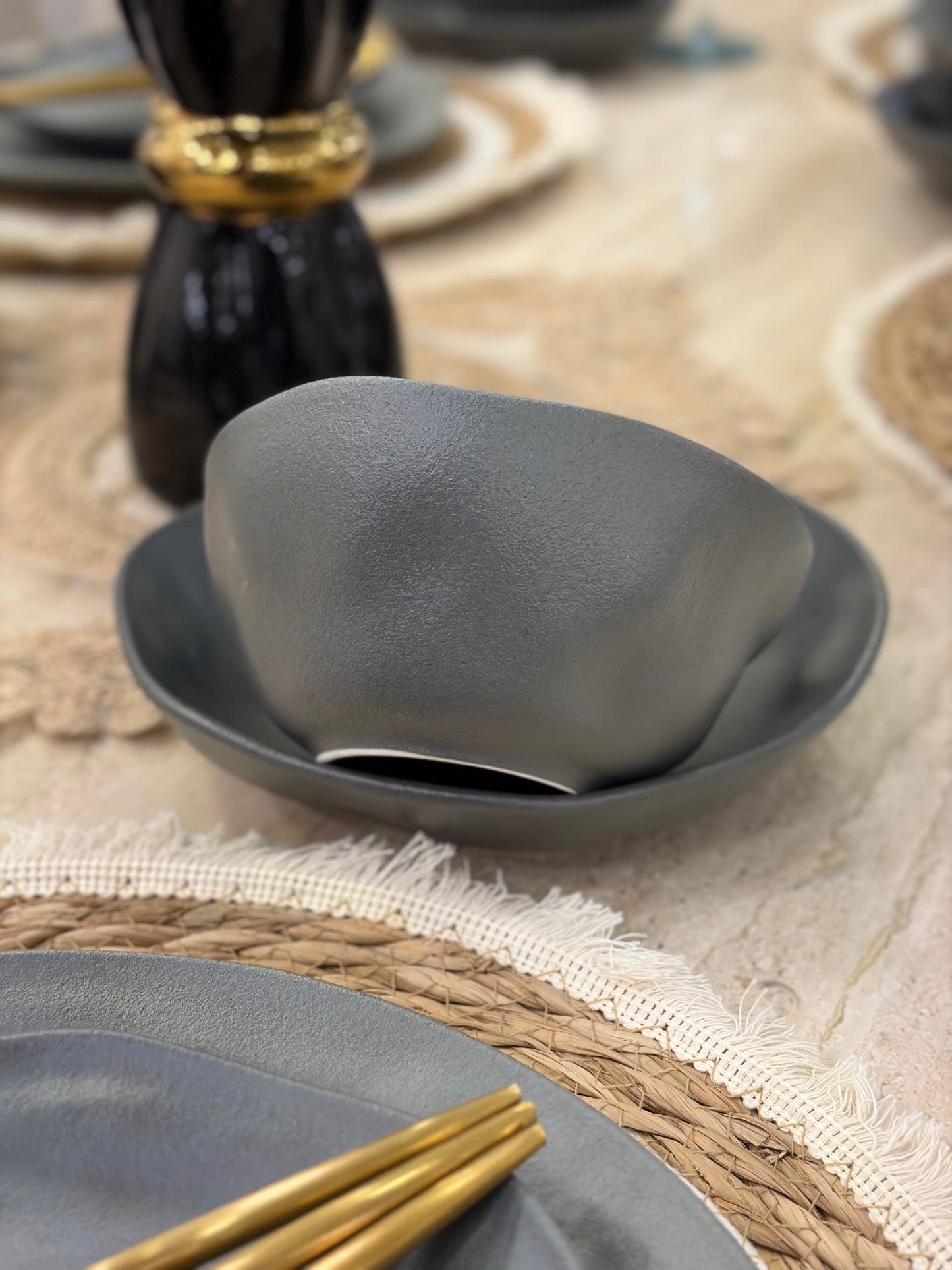 MATT BLACK dinner set 24 pcs