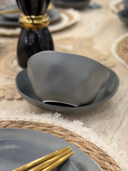 MATT BLACK dinner set 24 pcs