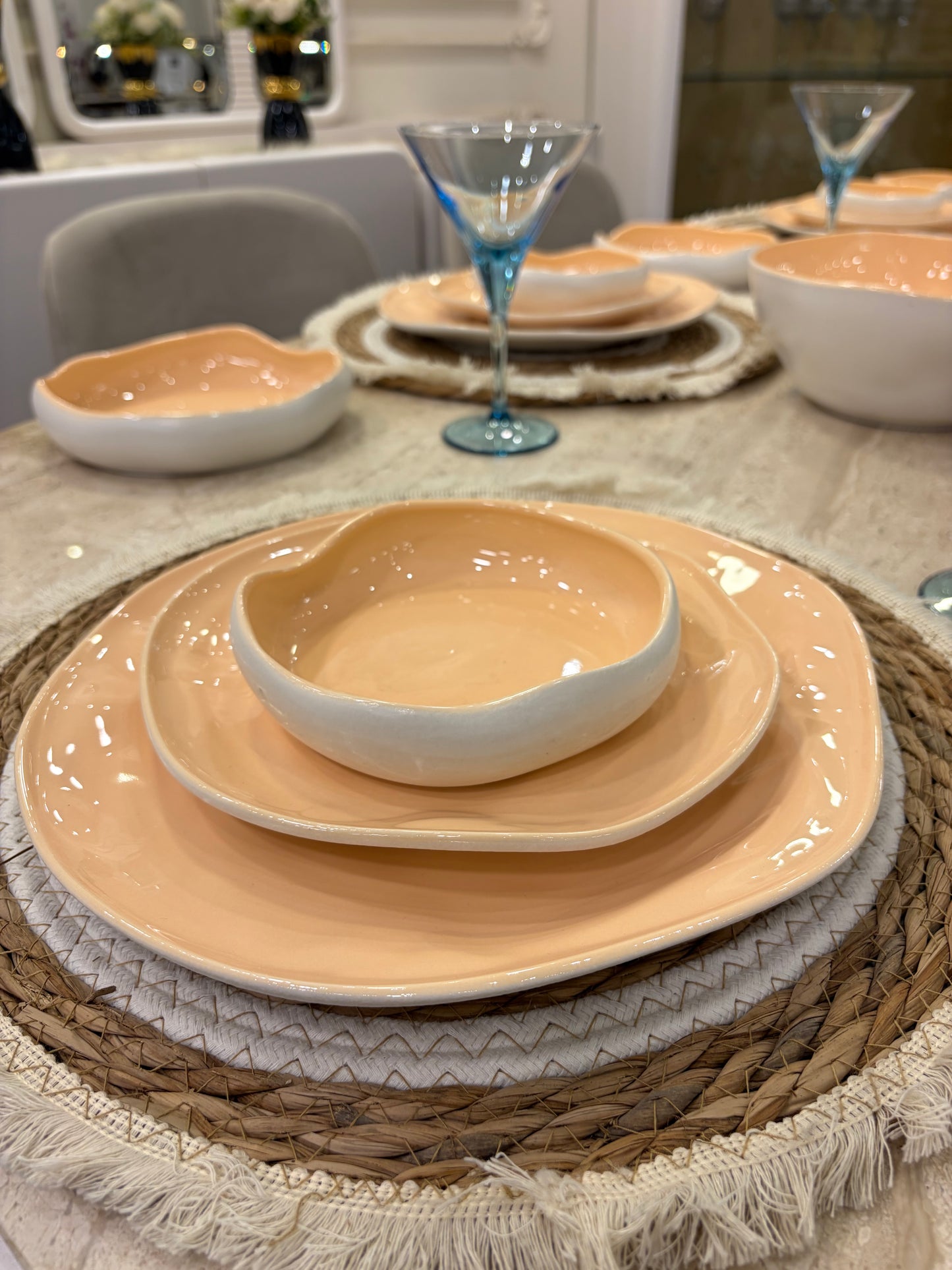 SHINY PEACH dinner set 26 pcs