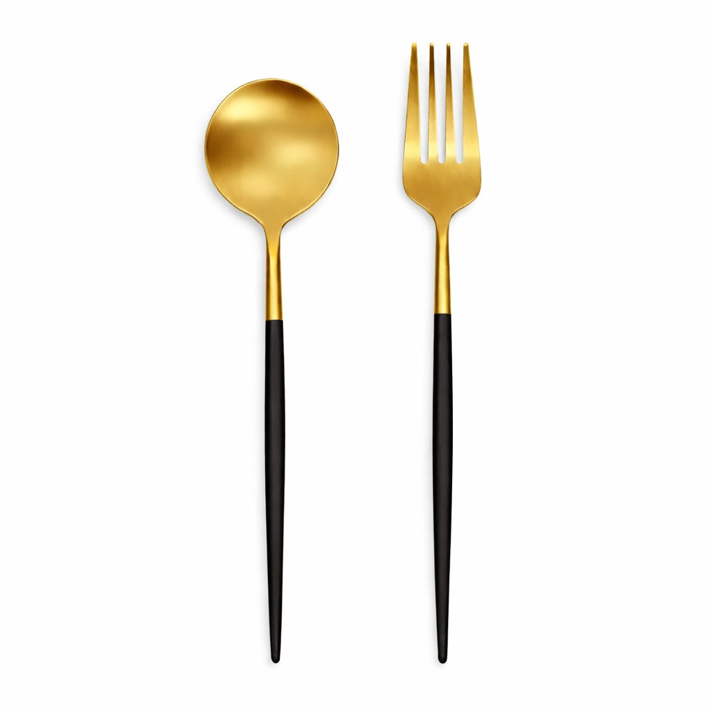 BLACK/GOLD IMPERIAL cutlery set 30 pcs