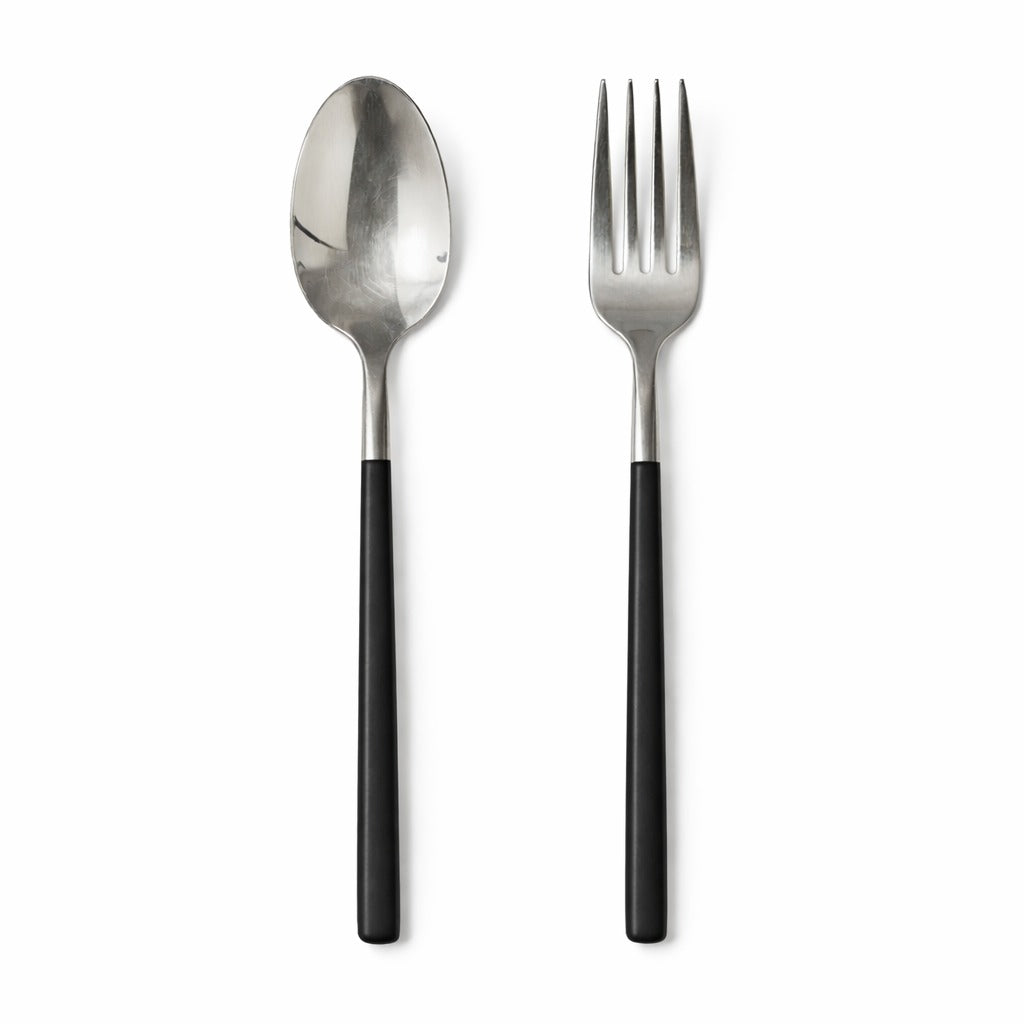 BLACK/SILVER IMPERIAL cutlery set 30 pcs