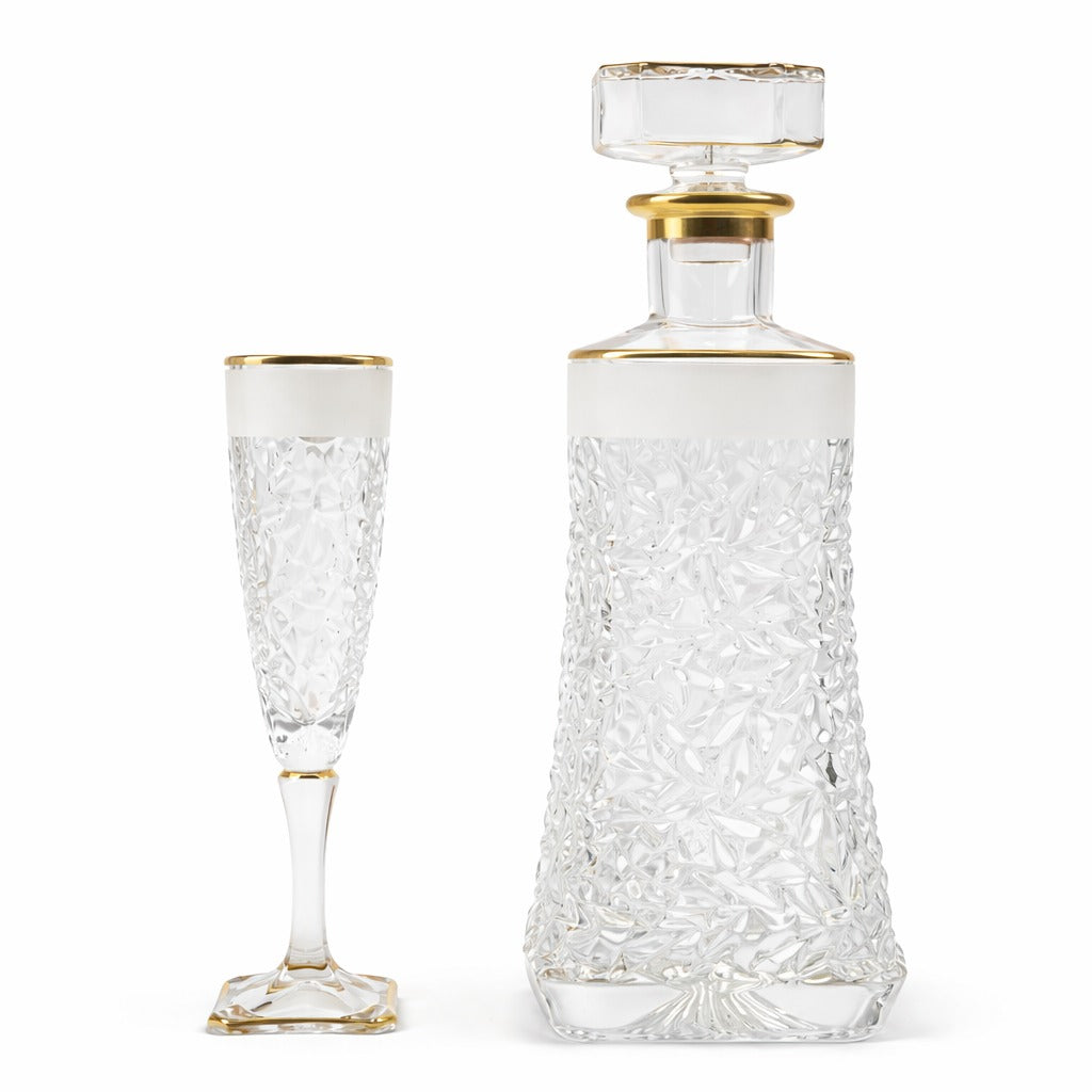 ELVINA (gold) crystal liquor set 7 pcs